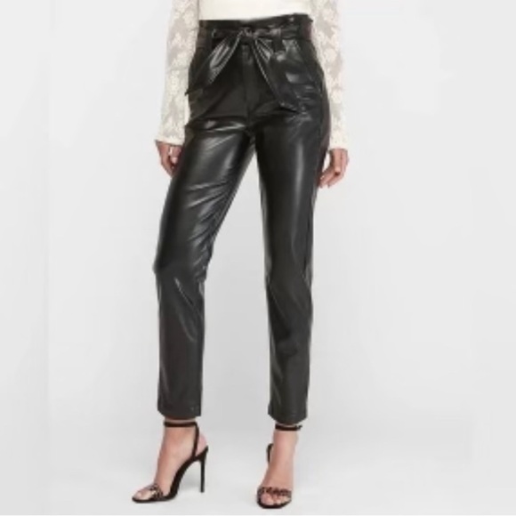 Express Pants - Express- Super High Waisted Faux Leather Ankle Pants size- 0/R